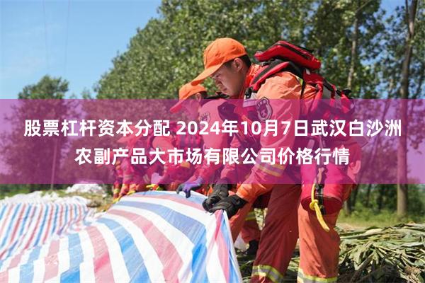 股票杠杆资本分配 2024年10月7日武汉白沙洲农副产品大市场有限公司价格行情