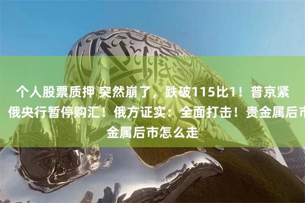 个人股票质押 突然崩了，跌破115比1！普京紧急回应，俄央行暂停购汇！俄方证实：全面打击！贵金属后市怎么走